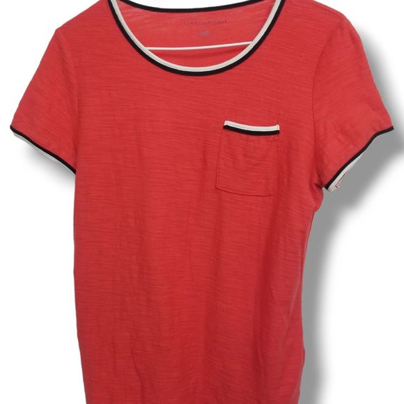 Tommy Hilfiger Women Size Small Short Sleeve Red White Blue Top - Fourth of July - Picture 3 of 9